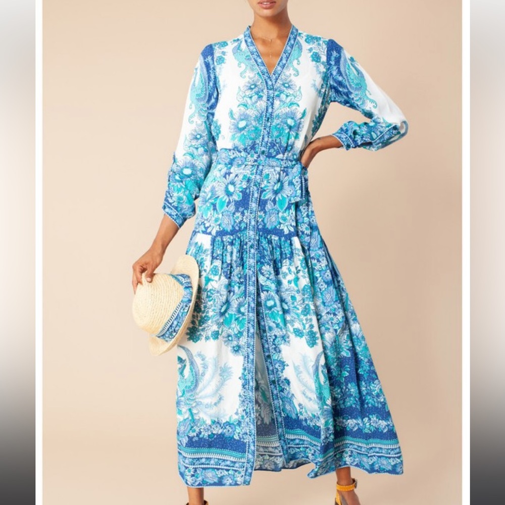 🆕 Hale Bob Diah Belted Maxi Dress L